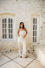 Coastal Tour Leinen-Top Beige
