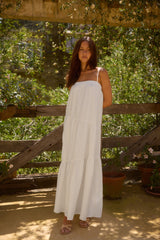 Liliana Maxikleid aus 100 % Leinen Weiß