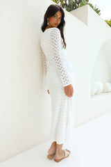 Ivory Moon Maxi Dress White