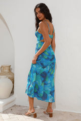 Tauchen ins Meer Midi-Kleid Blau