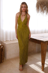 Über dem Himmel Maxikleid Olive