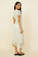 Cosmic Swirl Maxikleid Beige