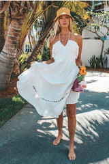 Santa Elena Midi-Kleid Weiß