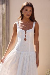 Maxikleid „Romance Stitched“ Weiß