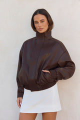 City Girls Kunstlederjacke Braun