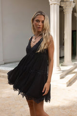 Here For You Spitzen-Minikleid Schwarz
